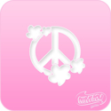 Picture of Pink Power Face Painting Stencil (1129) - Peace Flowers