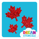 Picture of Cascading Maple Leaves Glitter Tattoo Stencil - HP-104 (5pc pack)