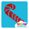 Picture of Candy Cane Glitter Tattoo Stencil - HP-19 (5pc pack)