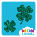 Picture of Two Lucky Four-Leaf Clovers Glitter Tattoo Stencil - HP-53 (5pc pack)