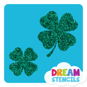 Picture of Two Lucky Four-Leaf Clovers Glitter Tattoo Stencil - HP-53 (5pc pack)