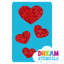 Picture of Cascading Hearts Glitter Tattoo Stencil - HP-56 (5pc pack)