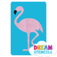 Picture of Flamingo Glitter Tattoo Stencil - HP-57 (5pc pack)