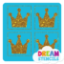 Picture of Mini 4 in 1 Crown Glitter Tattoo Stencil - HP-71 (5pc pack)