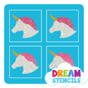 Picture of Mini 4 in 1 Unicorn Glitter Tattoo Stencil - HP-79 (5pc pack)