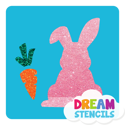 Picture of Easter Bunny with Carrot Glitter Tattoo Stencil - HP-87 (5pc pack)