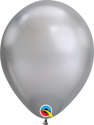 Picture of 7" Qualatex Chrome Silver round balloons - (100/bg)