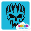 Picture of Tribal Evil Skull Glitter Tattoo Stencil - HP-131 (5pc pack)