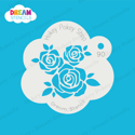 Picture of Three Roses with Leaves - Dream Stencil - 90
