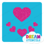Picture of Assorted Hearts Glitter Tattoo Stencil - HP-218 (5pc pack)