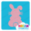 Picture of Sitting Easter Bunny Glitter Tattoo Stencil - HP-234 (5pc pack)