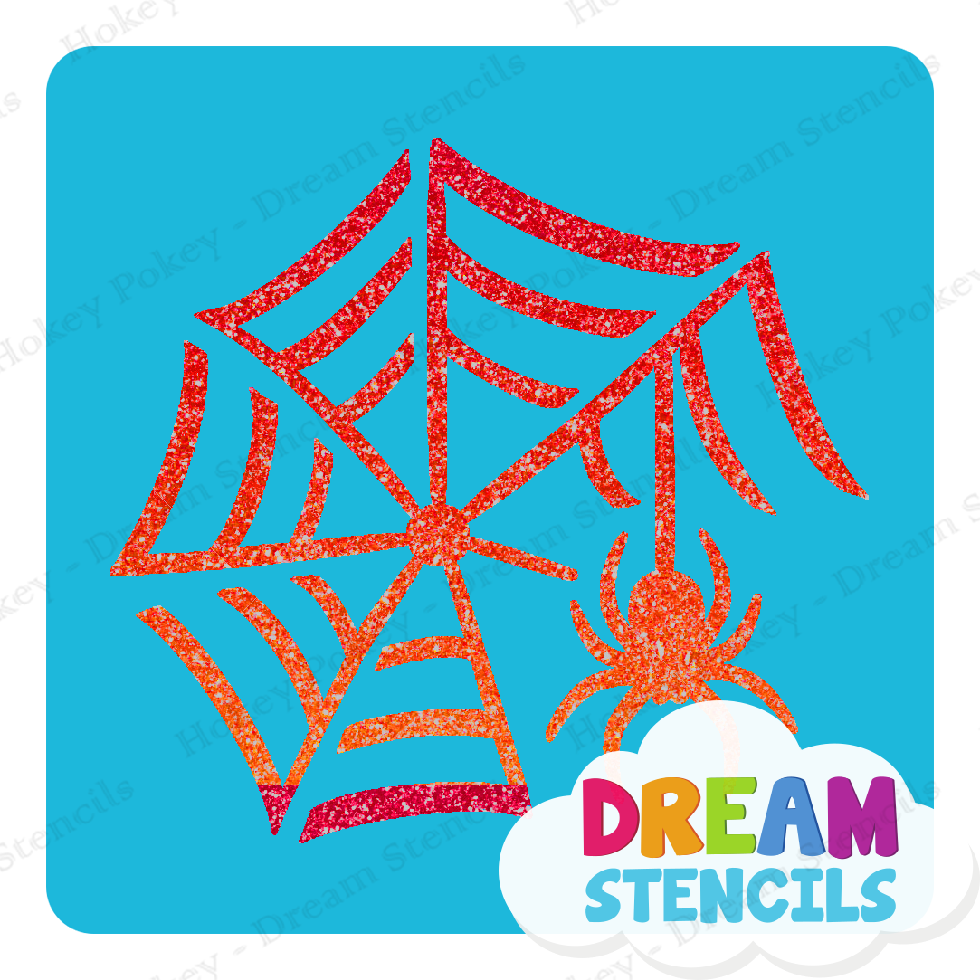Picture of Crawling Spider With Web Glitter Tattoo Stencil - HP-276 (5pc pack)