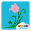 Picture of Tulip with Swirls Glitter Tattoo Stencil - HP-309 (5pc pack)