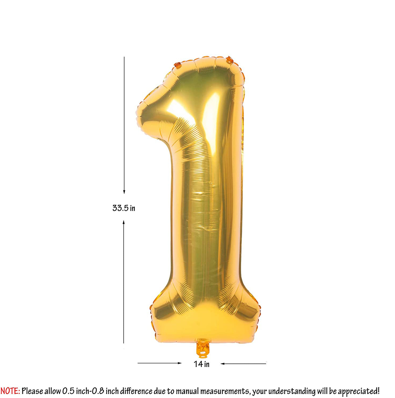Picture of 40'' Foil Balloon Shape Number 1 - Gold (1pc)