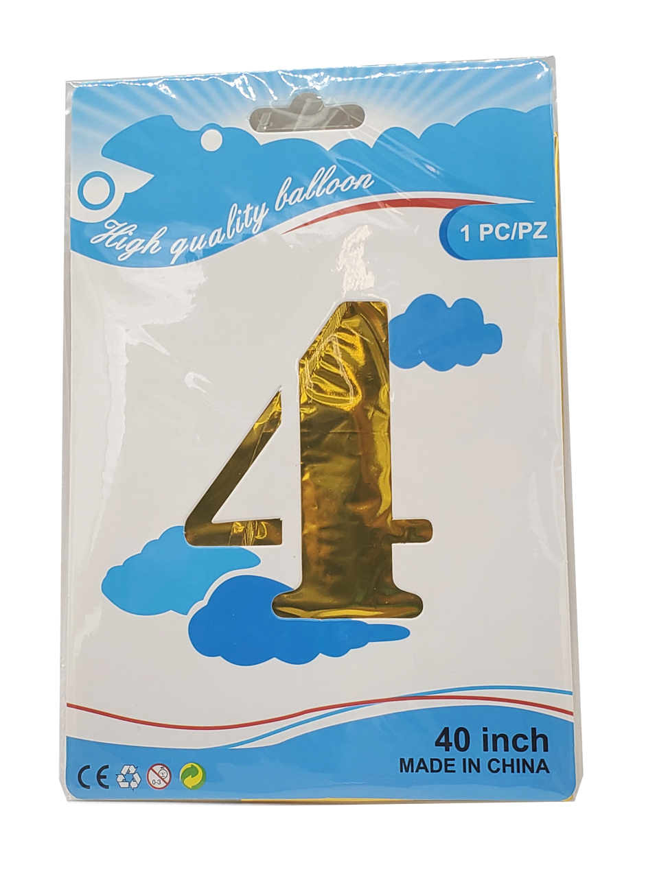 Picture of 40'' Foil Balloon Shape Number 4 - Gold (1pc)