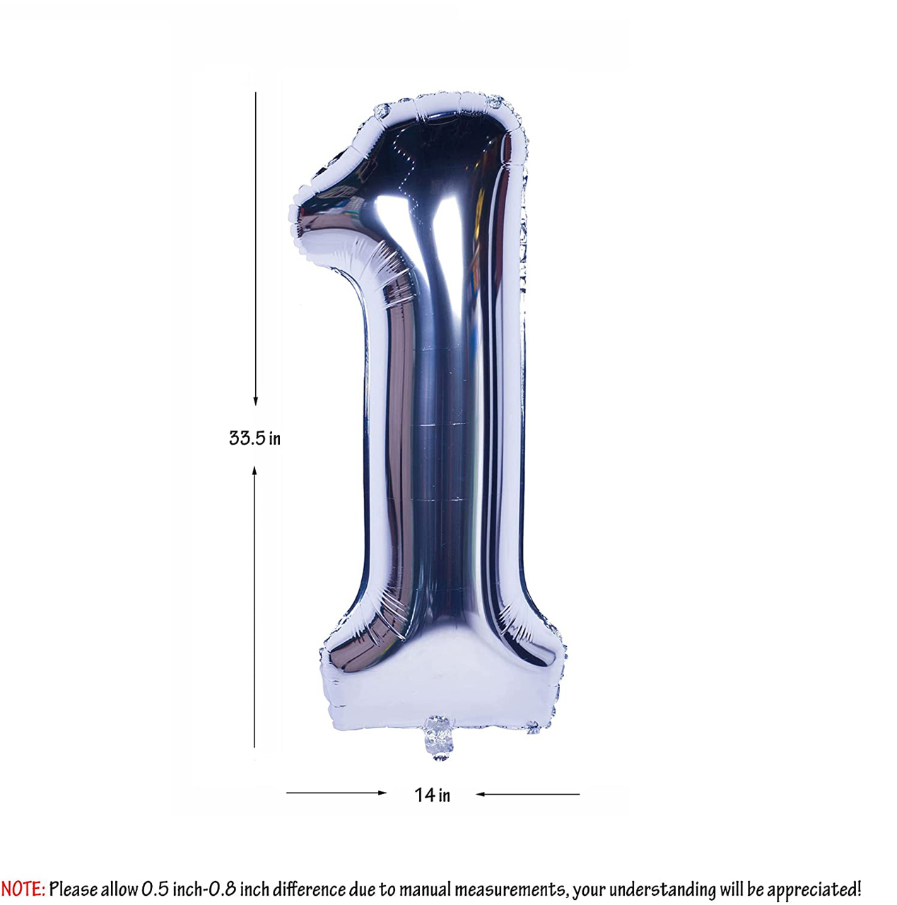 Picture of 40'' Foil Balloon Shape Number 1 - Silver (1pc)