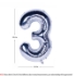 Picture of 40'' Foil Balloon Shape Number 3 - Silver (1pc)