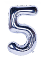 Picture of 40'' Foil Balloon Shape Number 5 - Silver (1pc)