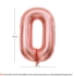 Picture of 40'' Foil Balloon Shape Number 0 - Rose Gold (1pc)