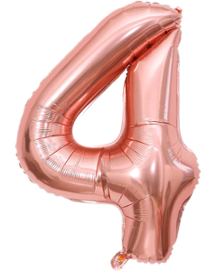 Picture of 40'' Foil Balloon Shape Number 4 - Rose Gold (1pc)