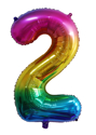 Picture of 40'' Foil Balloon Shape Number 2 - Bright Rainbow (1pc)