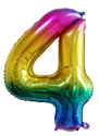 Picture of 40'' Foil Balloon Shape Number 4 - Bright Rainbow (1pc)