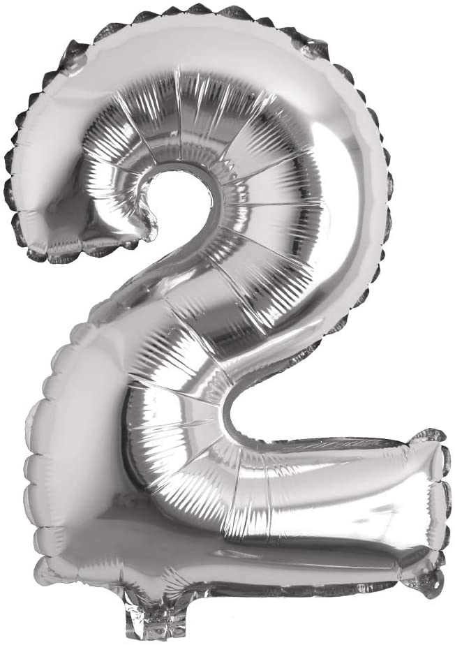 Picture of 16" Foil Balloon - Silver Number - 2 (1pc)