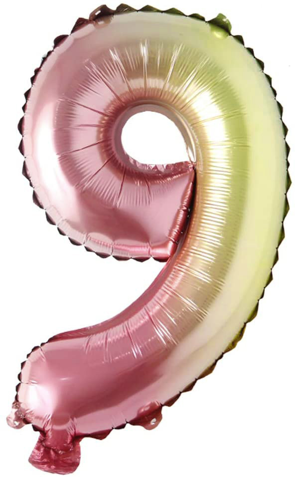 Picture of 16" Foil Balloon - Rainbow Number - 9 (1pc)
