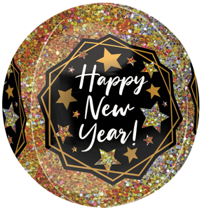 Picture of 15''Happy New Year Gold Sparkle - Orbz Balloon (1pc)