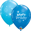 Picture of Qualatex 11'' Birthday Sparkle - Blue Latex balloons  50/bag