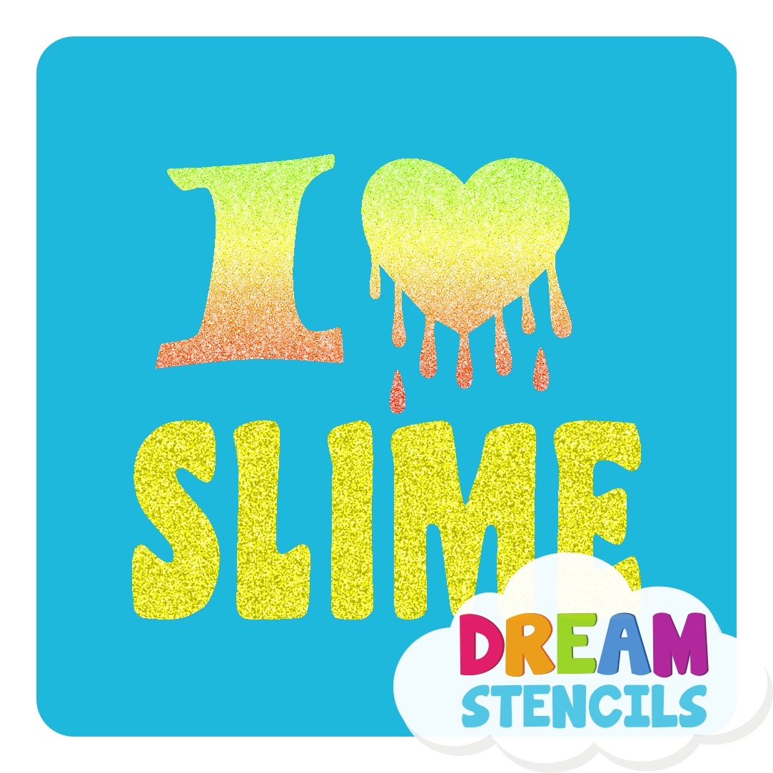 Picture of I Love Slime Glitter Tattoo Stencil - HP-321 (5pc pack)
