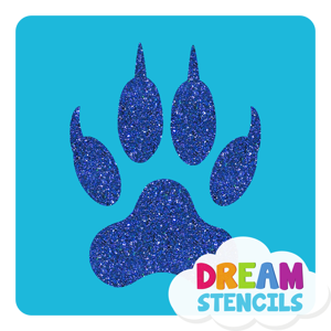 Picture of Paw Print with Claws - Glitter Tattoo Stencil - HP-325 (5pc pack)