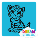 Picture of Baby Tiger Glitter Tattoo Stencil - HP-328 (5pc pack)