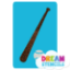 Picture of Baseball Bat Glitter Tattoo Stencil - HP-348 (5pc pack)