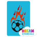 Picture of Flaming Soccer Ball Glitter Tattoo Stencil - HP-353 (5pc pack)
