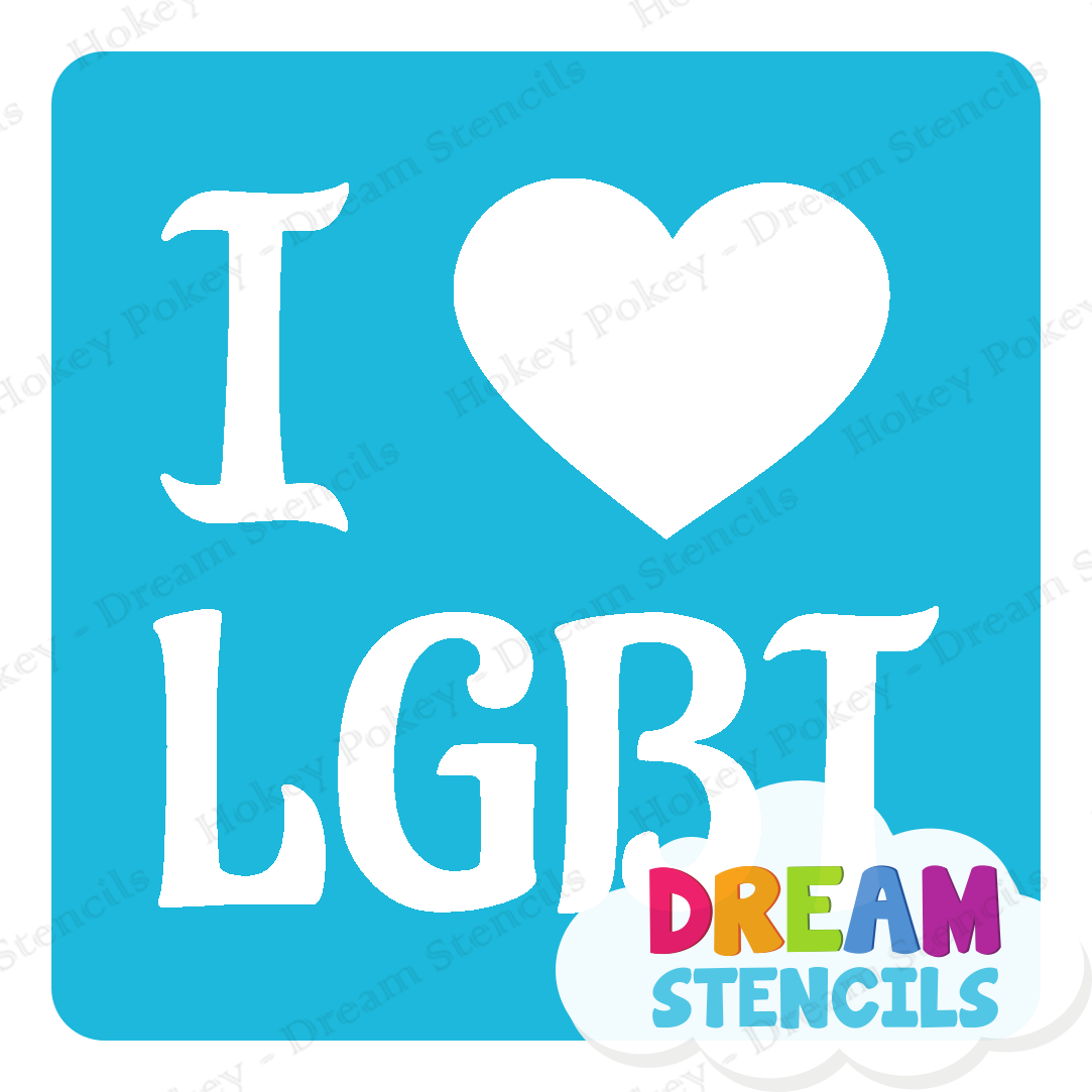 Picture of I Love LGBT - Glitter Tattoo Stencil - HP-369 (5pc pack)