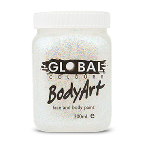 Picture of Global Colours  Holographic White Glitter Gel 200ml