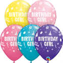 Picture of Qualatex 11'' Birthday Girl Assortiment - Latex Balloons 50/bag