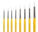 Picture of King Art Premium White Nylon 7950 Gold Grip Brushes - Set of 8 (B-087)