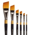 Picture of King Art Original Gold 9400 Premium Golden Taklon Angular Shader Brushes - Set of 6 (B-019)