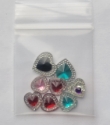 Picture of Double Heart  Gems Mix - Assorted colors and sizes - 12-16 mm  (8 pc.) (AG-DHM)