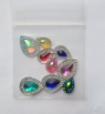 Picture of Double Teardrop Gems Mix - Assorted colors and sizes - 9 -18 mm  (9 pc.) (AG-DTDM)