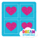 Picture of Mini 4 in 1 Heart Glitter Tattoo Stencil - HP - 393 (5pc pack)