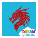 Picture of Dragon Head Glitter Tattoo Stencil - HP-403 (5pc pack)