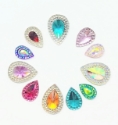 Picture of Double Teardrop Gems Mix - Assorted colors and sizes - 9 -18 mm  (9 pc.) (AG-DTDM)